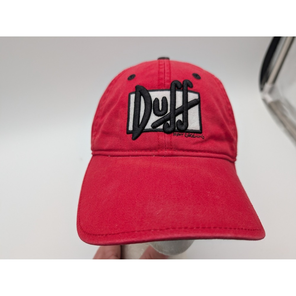 The Simpsons Duff Beer Red Baseball Cap Hat 2005 Matt Groening Adjustable Strap